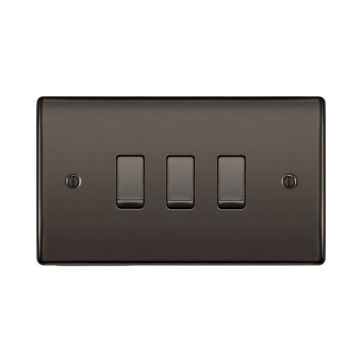 BG Nexus Metal Black Nickel 3G Intermediate Combination Switch Available from RS Electrical Supplies