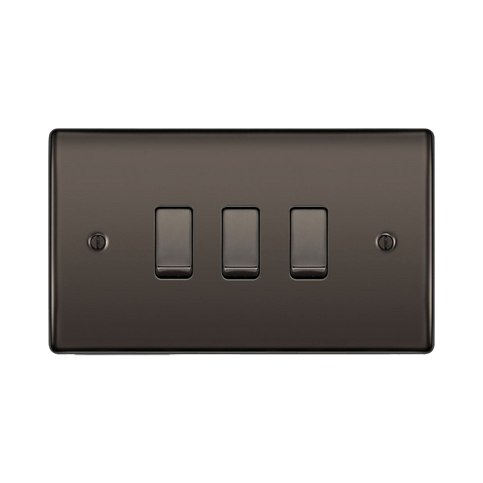 BG Nexus Metal Black Nickel 3G Intermediate Combination Switch Available from RS Electrical Supplies