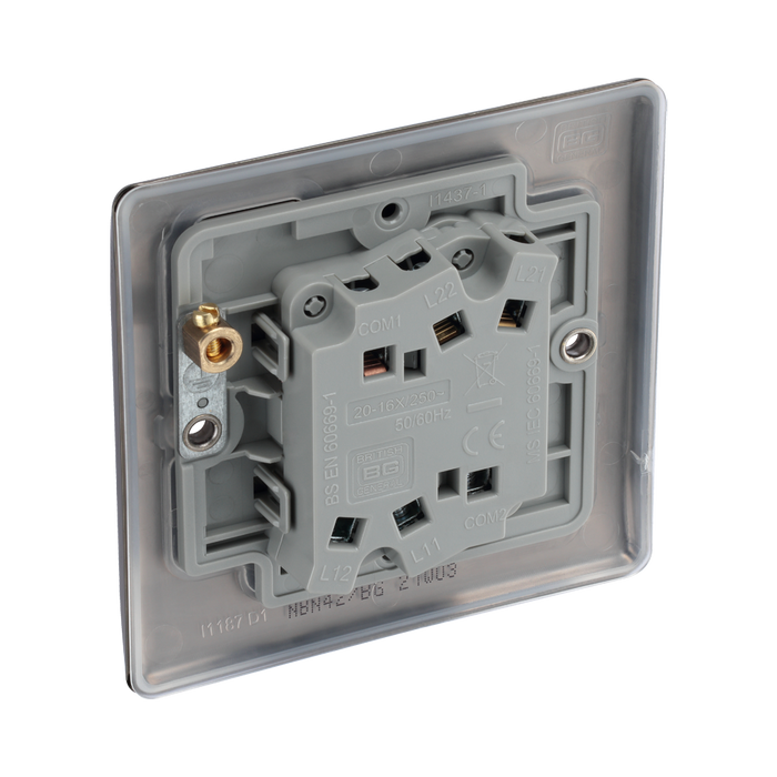 BG Nexus Metal Black Nickel 2G 2W Light Switch NBN42