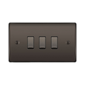 BG Nexus Metal Black Nickel 3G 2W Light Switch NBN432 Available from RS Electrical Supplies