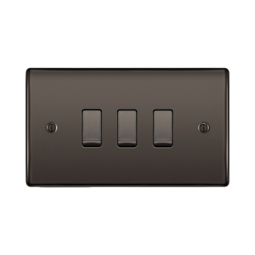BG Nexus Metal Black Nickel 3G 2W Light Switch NBN432 Available from RS Electrical Supplies