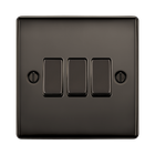 BG Nexus Metal Black Nickel 3G 2W Light Switch NBN43
