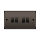 BG Nexus Metal Black Nickel 4G 2W Light Switch NBN44