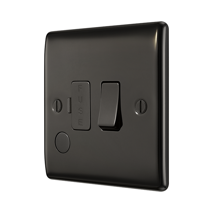 BG Nexus Metal Black Nickel 13A Switched Spur with Neon & Flex NBN53
