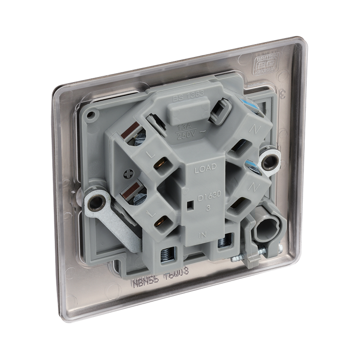 BG Nexus Metal Black Nickel 13A Unswitched Spur with Flex NBN55