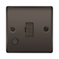 Black metal fuse box with 'FUSE' label on a white background