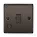 Black metal fuse box with 'FUSE' label on a white background