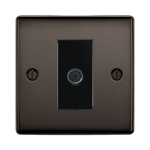 BG Nexus Metal Black Nickel Co-axial Socket NBN60B Available from RS Electrical Supplies