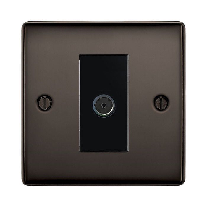 BG Nexus Metal Black Nickel Co-axial Socket NBN60B Available from RS Electrical Supplies