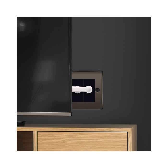 BG Nexus Metal Black Nickel Double Co-axial Socket NBN61B