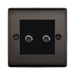 BG Nexus Metal Black Nickel Double Satellite Socket NBN642B Available from RS Electrical Supplies