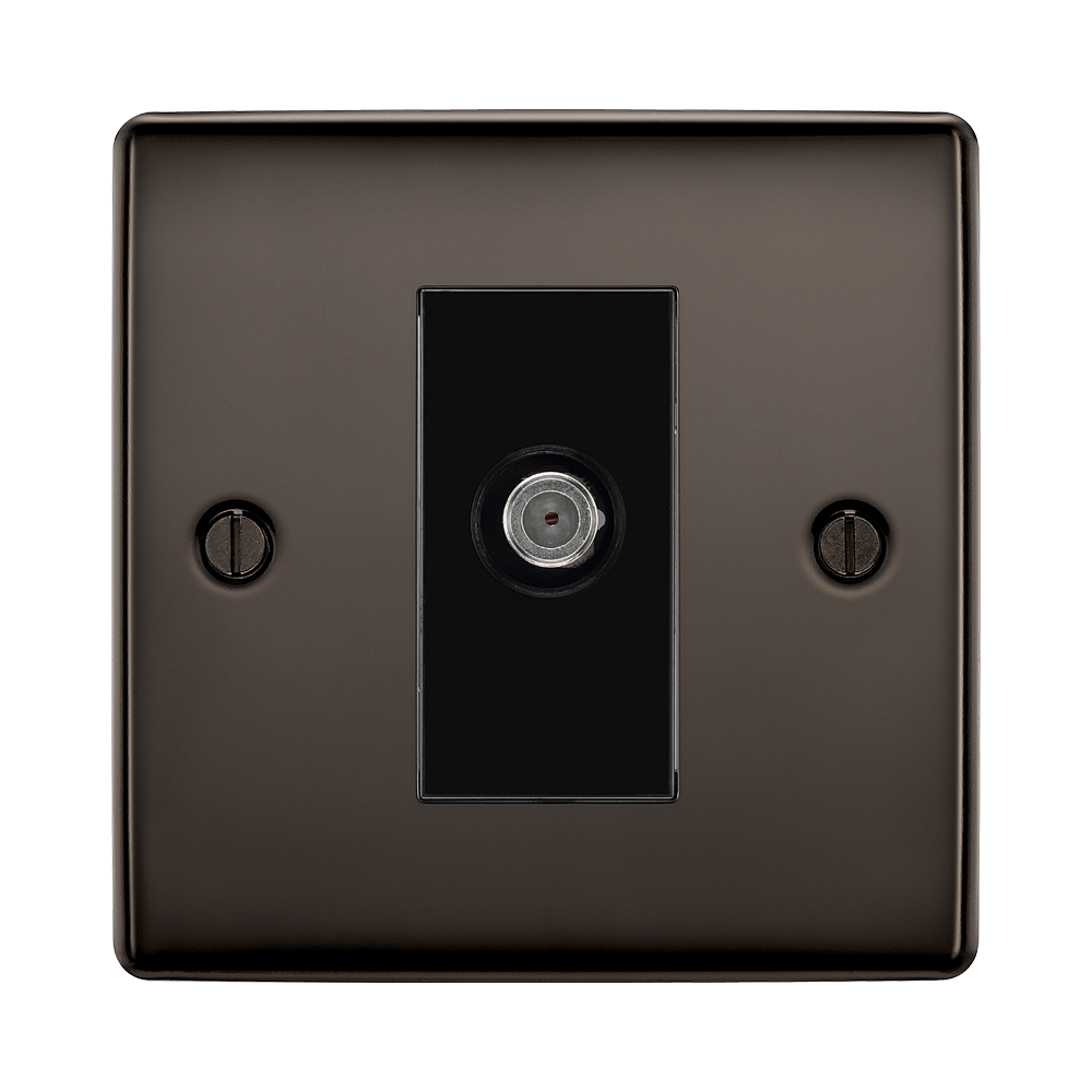 BG Nexus Metal Black Nickel Satellite Socket NBN64B | RS Electrical ...