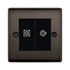 BG Nexus Metal Black Nickel TV & Satellite Socket NBN65B