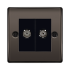 BG Nexus Metal Black Nickel TV & FM Socket NBN66B