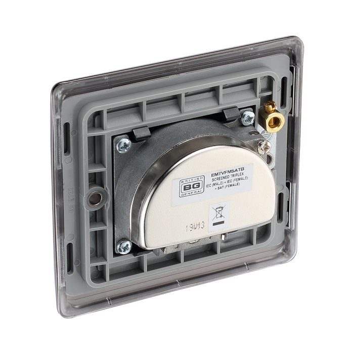 BG Nexus Metal Black Nickel TV/FM/SAT Socket NBN67B