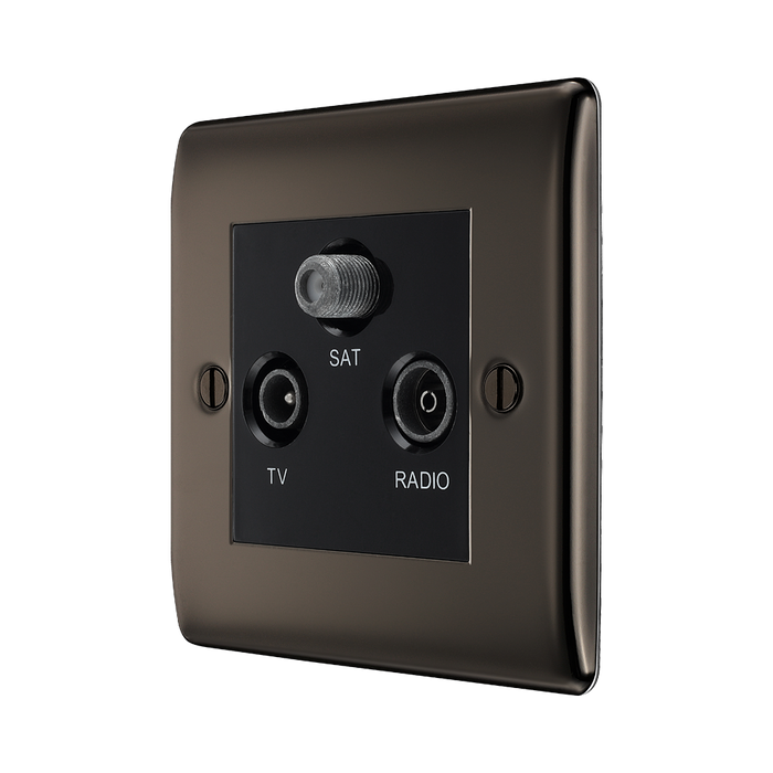 BG Nexus Metal Black Nickel TV/FM/SAT Socket NBN67B