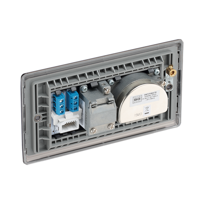 BG Nexus Metal Black Nickel Combination TV Socket NBN68B