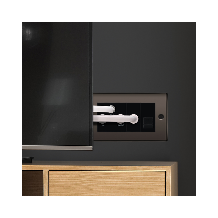 BG Nexus Metal Black Nickel Combination TV Socket NBN68B