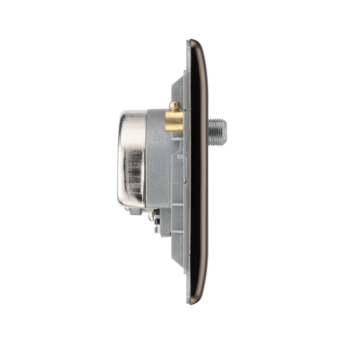 BG Nexus Metal Black Nickel Combination TV Socket NBN69B
