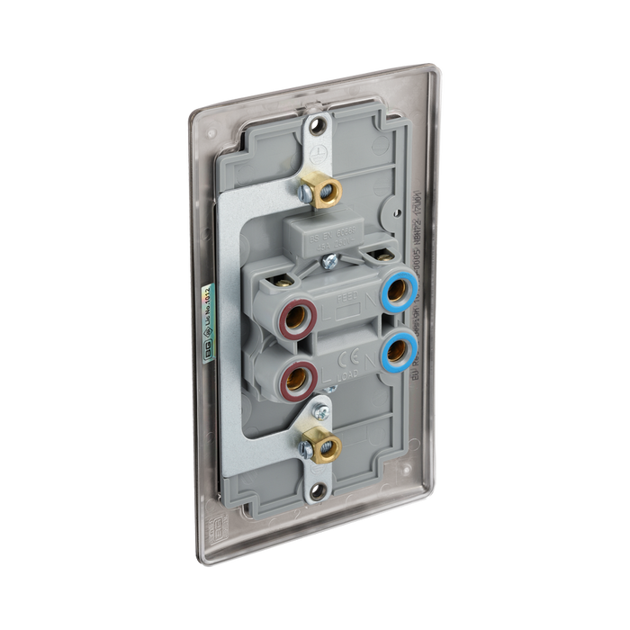 BG Nexus Metal Black Nickel 45A Double Pole Switch NBN72