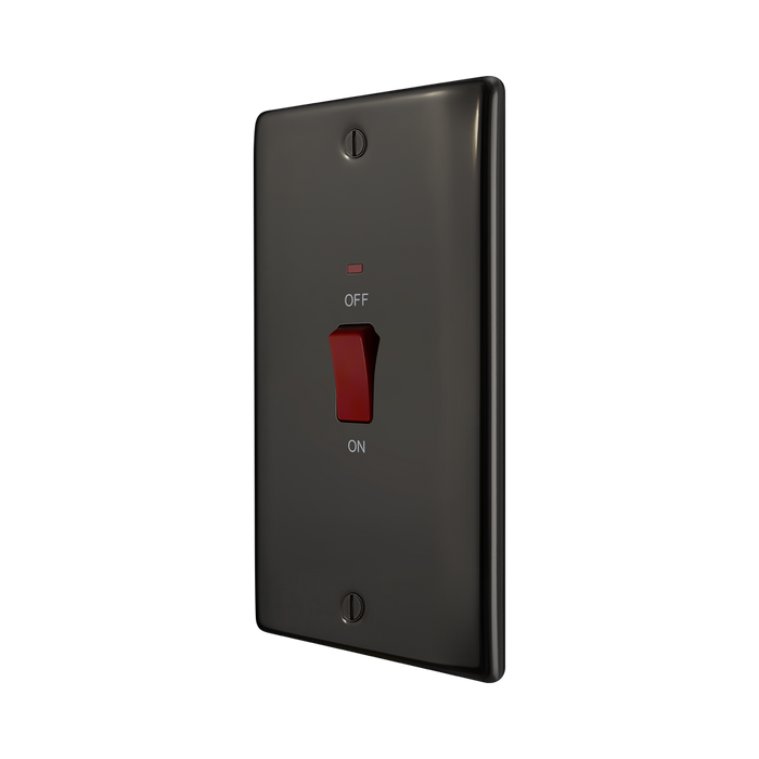 BG Nexus Metal Black Nickel 45A Double Pole Switch NBN72