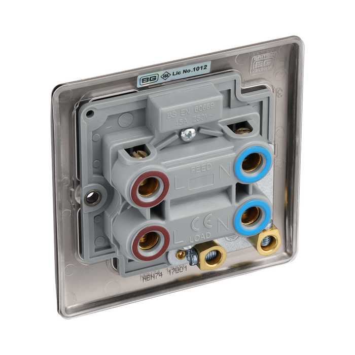 BG Nexus Metal Black Nickel 45A Double Pole Switch NBN74