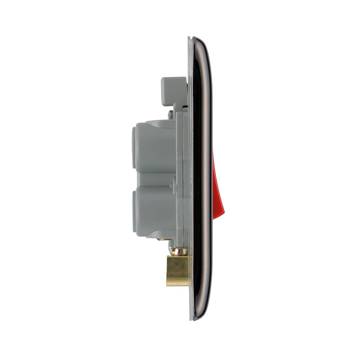 BG Nexus Metal Black Nickel 45A Double Pole Switch NBN74