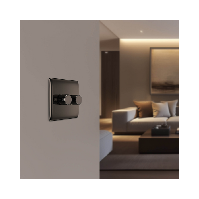 BG Nexus Metal Black Nickel 2G Dimmer Switch NBN82