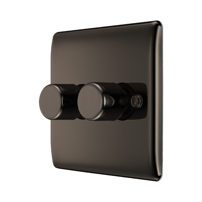 BG Nexus Metal Black Nickel 2G Dimmer Switch NBN82