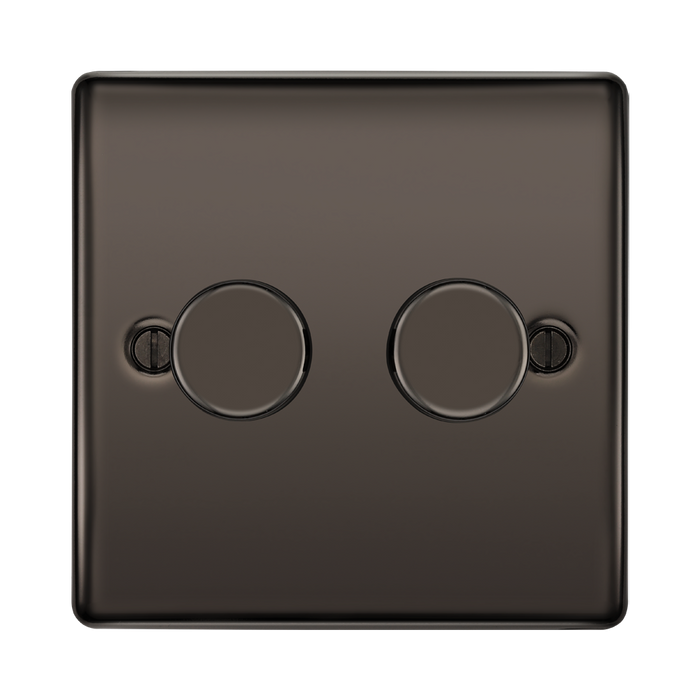 BG Nexus Metal Black Nickel 2G Dimmer Switch NBN82