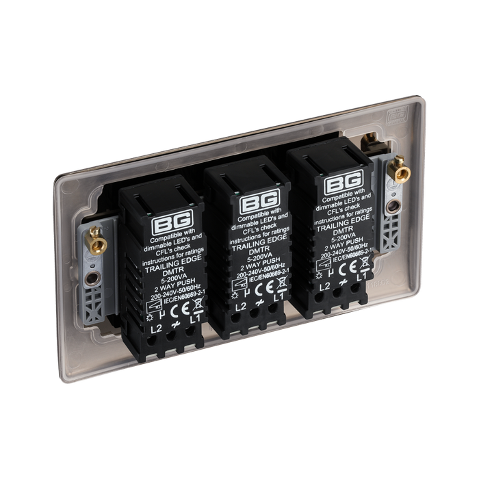 BG Nexus Metal Black Nickel 3G Dimmer Switch NBN83