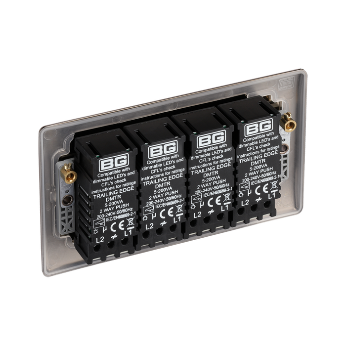 BG Nexus Metal Black Nickel 4G Dimmer Switch NBN84