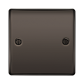 Black square wall plate with two screws on a white background