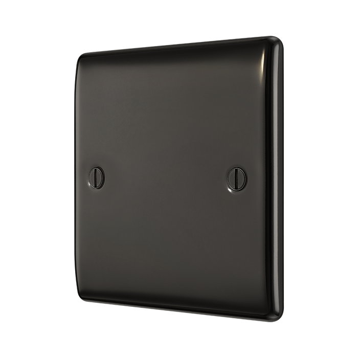 BG Nexus Metal Black Nickel Single Blank Plate NBN94