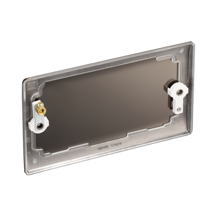BG Nexus Metal Black Nickel Double Blank Plate NBN95
