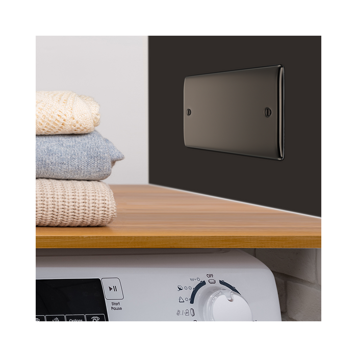 BG Nexus Metal Black Nickel Double Blank Plate NBN95
