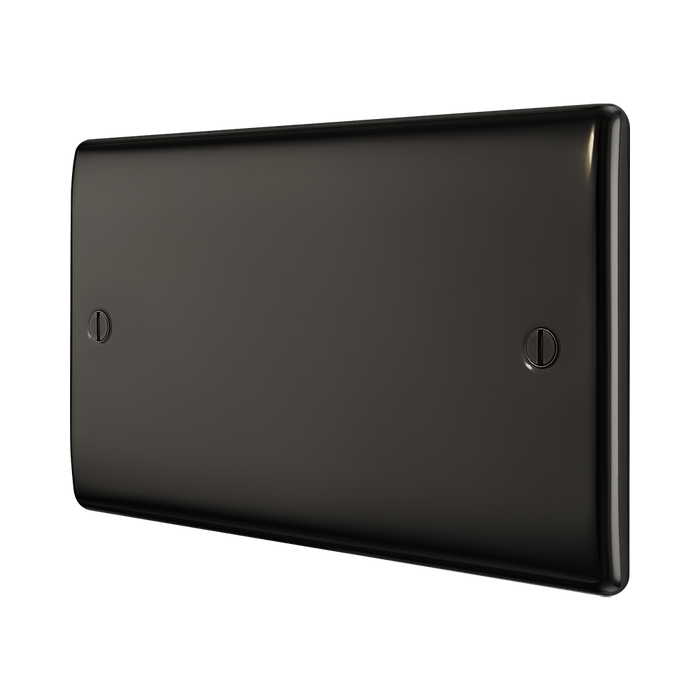 BG Nexus Metal Black Nickel Double Blank Plate NBN95