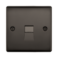 Black square switch with a central rectangular cutout on a white background