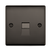 Black square switch with a central rectangular cutout on a white background
