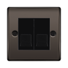 BG Nexus Metal Black Nickel Double Master Telephone Socket NBNBTM2B