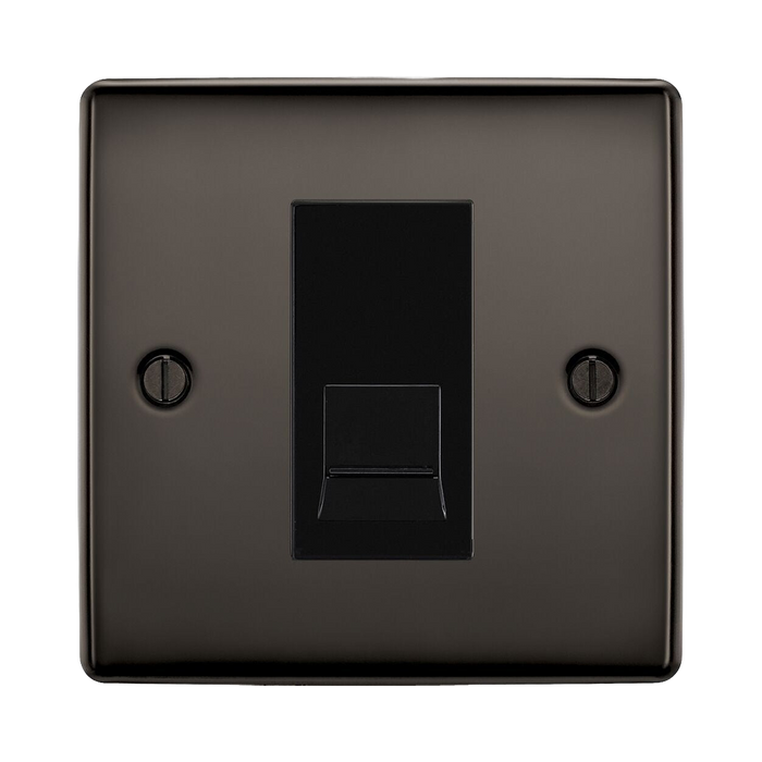 BG Nexus Metal Black Nickel Secondary Telephone Socket NBNBTS1B Available from RS Electrical Supplies