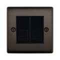 Black double switch on a white background