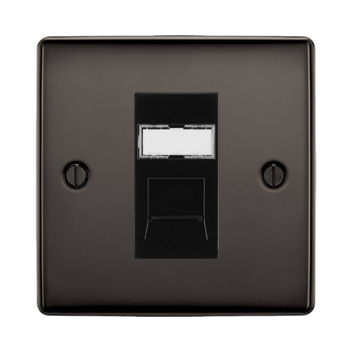 BG Nexus Metal Black Nickel RJ45 Cat6 Data Outlet NBNRJ4516B Available from RS Electrical Supplies