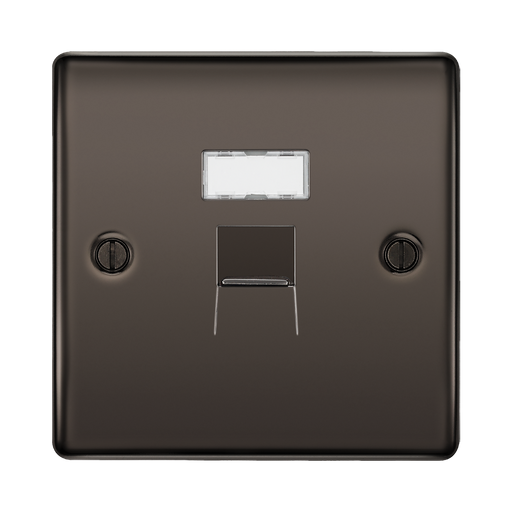 BG Nexus Metal Black Nickel RJ45 Cat5E Data Outlet NBNRJ451B Available from RS Electrical Supplies