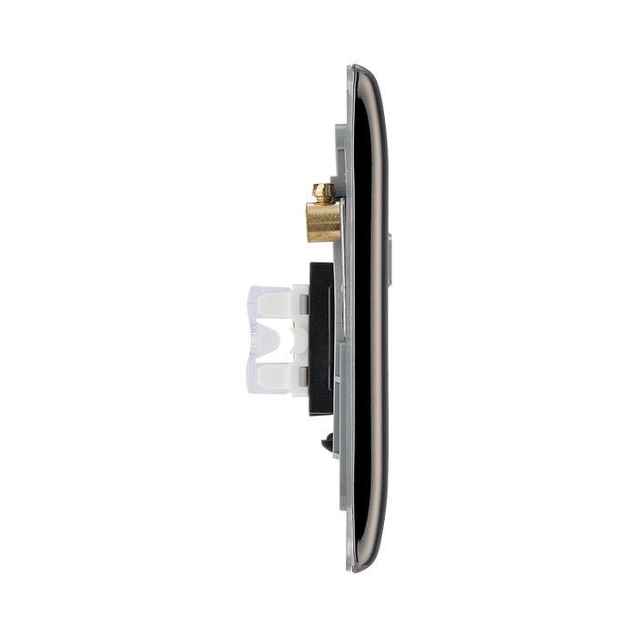 BG Nexus Metal Black Nickel Double RJ45 Cat5E Data Outlet NBNRJ452B