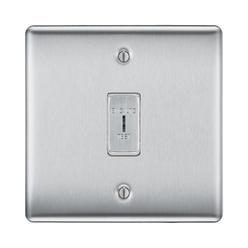 BG Nexus Metal Brushed Steel Emergency Key Switch NBS12EL Available from RS Electrical Supplies