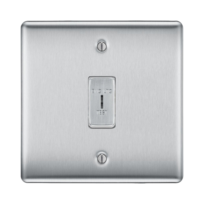 BG Nexus Metal Brushed Steel Emergency Key Switch NBS12EL Available from RS Electrical Supplies