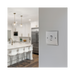 Metallic light switch on a white background kitchen setting