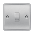 Metallic light switch on a white background
