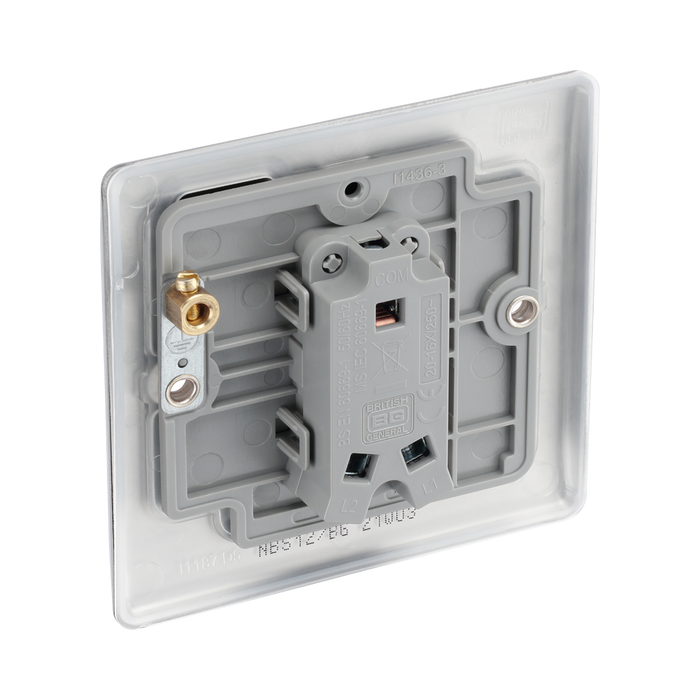 Metallic light switch on a white background back